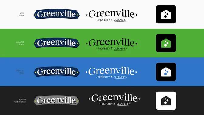 Sistema de logo de Greenville sobre cuatro colores de marca