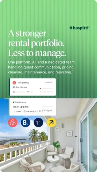 Anuncio en story de Hospitri, “A stronger rental portfolio. Less to manage.”